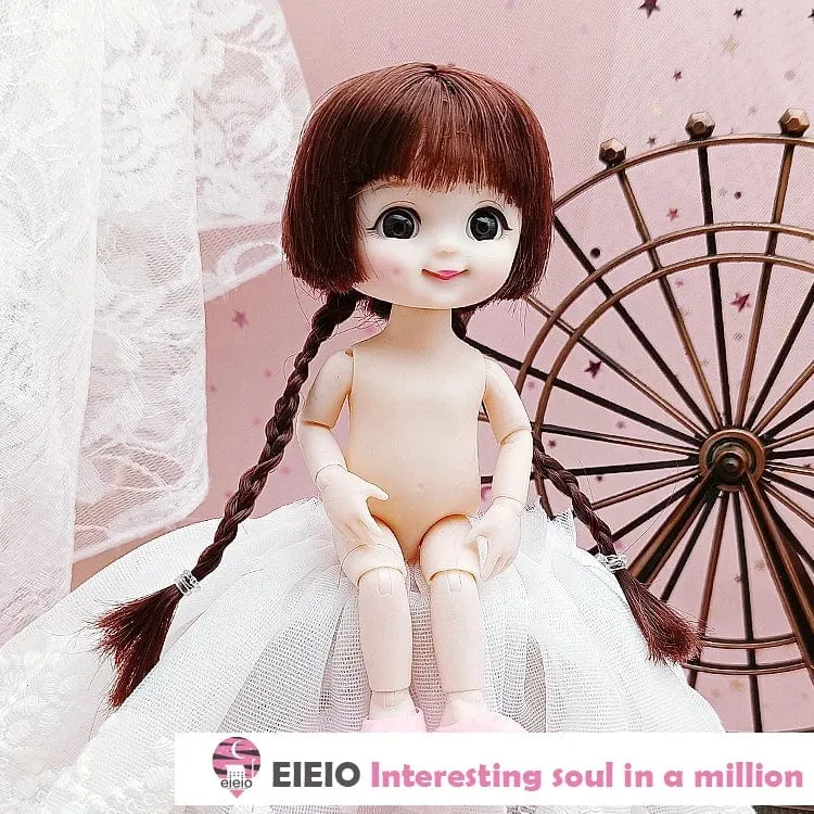 Ob11 Neue BJD Puppe 16cm 13 Gelenke Kunststoff Mode Puppen Baby KÖRPER Outfit Täglichen Casual Zubehör Spielzeug für Mädchen DIY Geschenk