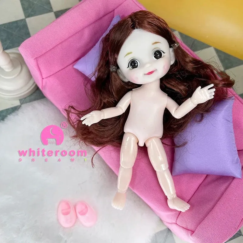 Ob11 Neue BJD Puppe 16cm 13 Gelenke Kunststoff Mode Puppen Baby KÖRPER Outfit Täglichen Casual Zubehör Spielzeug für Mädchen DIY Geschenk