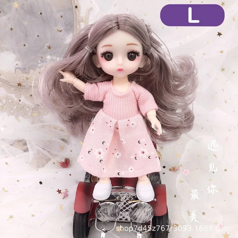 Neue 16 cm BJD Mini Puppe 13 Bewegliche Gelenk Mädchen Baby 3D Großen Augen Schöne DIY Spielzeug Puppe Mit Kleidung Ankleiden 1/12 Mode Puppe