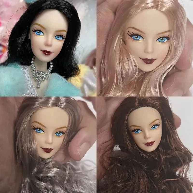 30cm Lady Puppenkopf mit großen gewellten lockigen Haaren 1/6 Ankleidezubehör Mädchen DIY Spielzeug