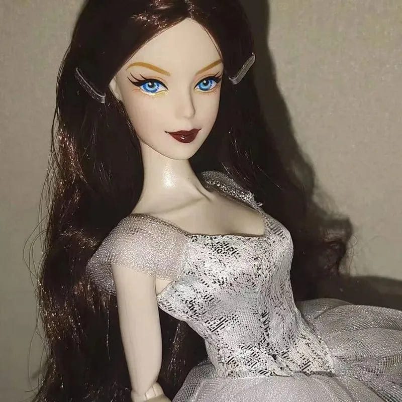 30cm Lady Puppenkopf mit großen gewellten lockigen Haaren 1/6 Ankleidezubehör Mädchen DIY Spielzeug