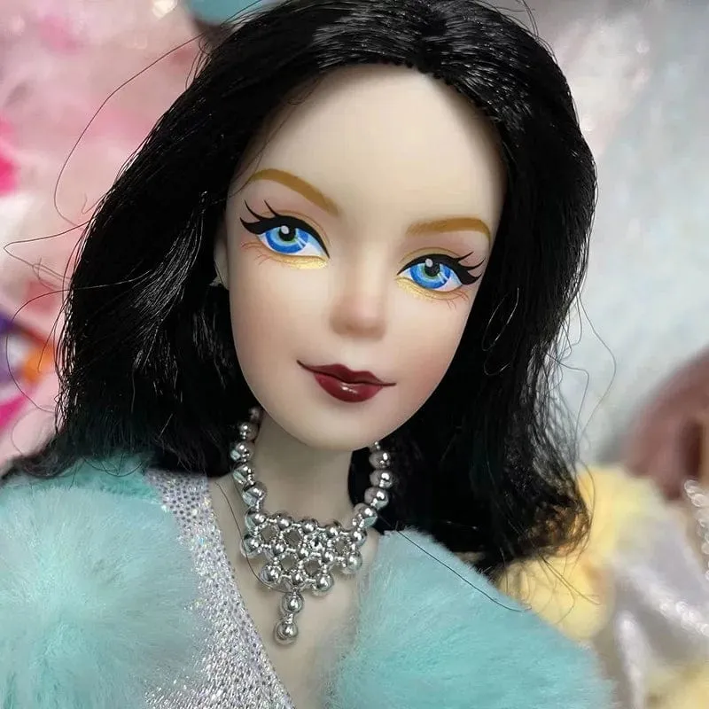 30cm Lady Puppenkopf mit großen gewellten lockigen Haaren 1/6 Ankleidezubehör Mädchen DIY Spielzeug