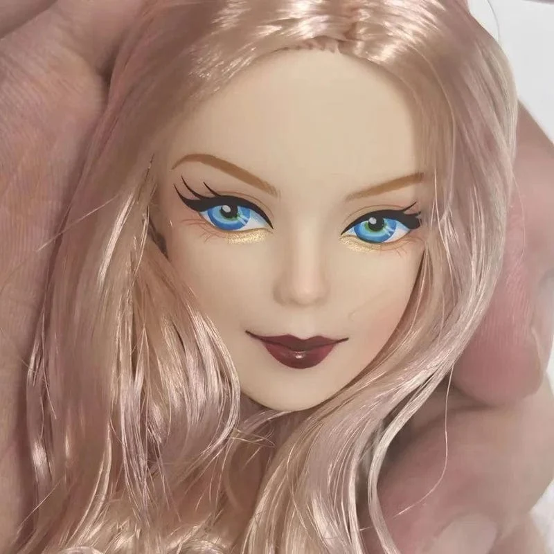 30cm Lady Puppenkopf mit großen gewellten lockigen Haaren 1/6 Ankleidezubehör Mädchen DIY Spielzeug