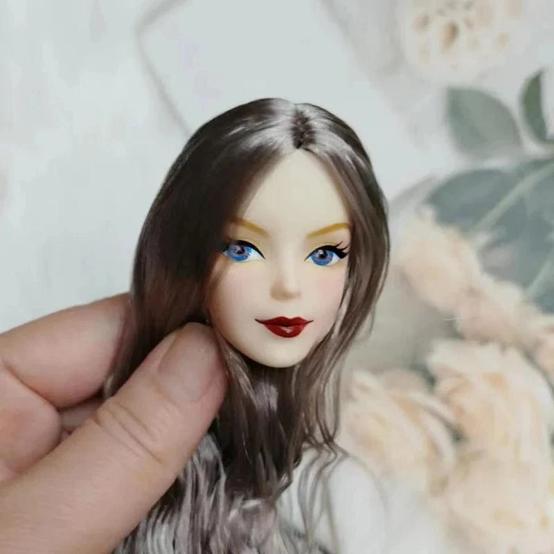 30cm Lady Puppenkopf mit großen gewellten lockigen Haaren 1/6 Ankleidezubehör Mädchen DIY Spielzeug