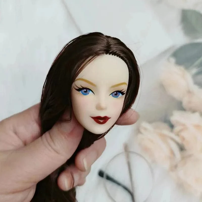 30cm Lady Puppenkopf mit großen gewellten lockigen Haaren 1/6 Ankleidezubehör Mädchen DIY Spielzeug