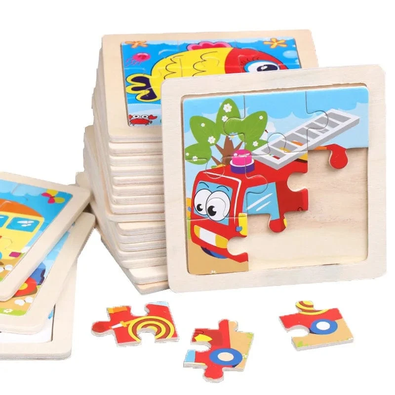 11X11 CM Kinder Holzpuzzle Cartoon Tier Verkehr Tangram Holz Puzzle Spielzeug Pädagogisches Puzzle Spielzeug für Kinder Geschenke