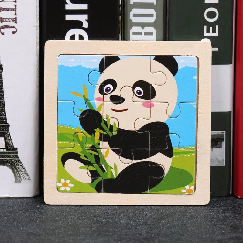 11X11 CM Kinder Holzpuzzle Cartoon Tier Verkehr Tangram Holz Puzzle Spielzeug Pädagogisches Puzzle Spielzeug für Kinder Geschenke