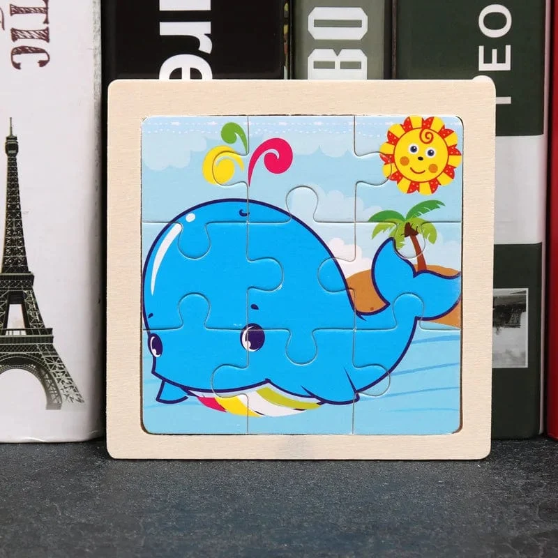 11X11 CM Kinder Holzpuzzle Cartoon Tier Verkehr Tangram Holz Puzzle Spielzeug Pädagogisches Puzzle Spielzeug für Kinder Geschenke