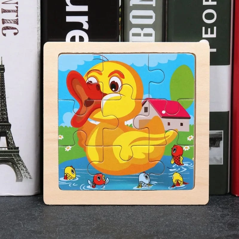 11X11 CM Kinder Holzpuzzle Cartoon Tier Verkehr Tangram Holz Puzzle Spielzeug Pädagogisches Puzzle Spielzeug für Kinder Geschenke