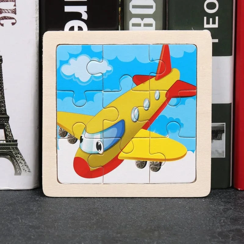 11X11 CM Kinder Holzpuzzle Cartoon Tier Verkehr Tangram Holz Puzzle Spielzeug Pädagogisches Puzzle Spielzeug für Kinder Geschenke