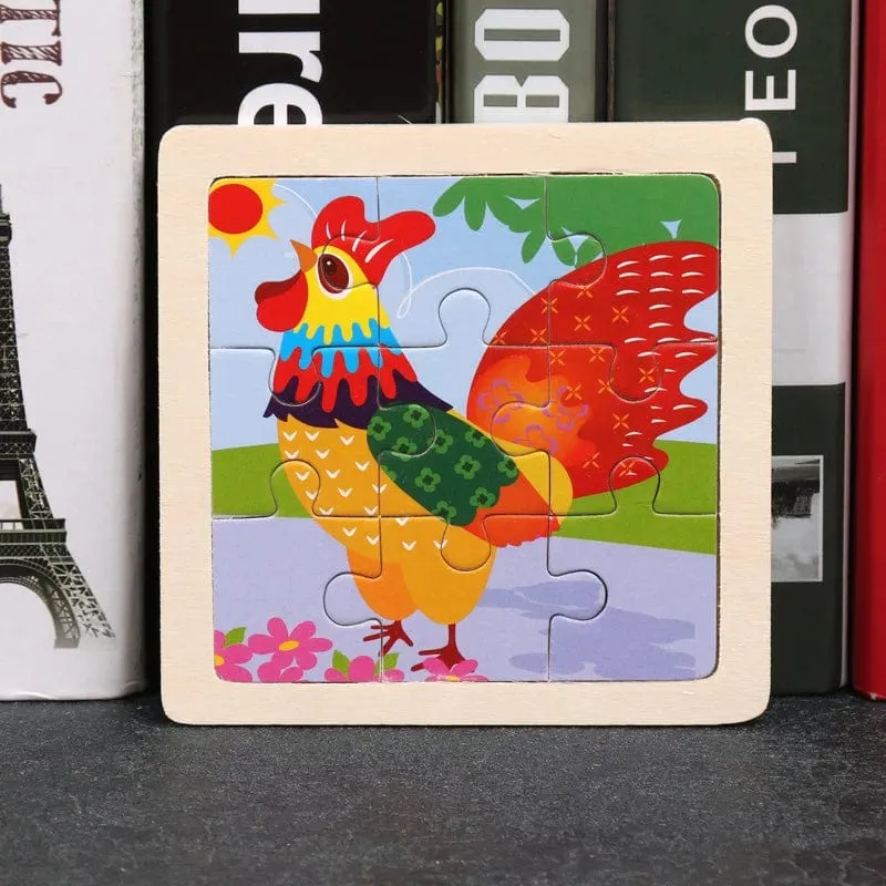 11X11 CM Kinder Holzpuzzle Cartoon Tier Verkehr Tangram Holz Puzzle Spielzeug Pädagogisches Puzzle Spielzeug für Kinder Geschenke