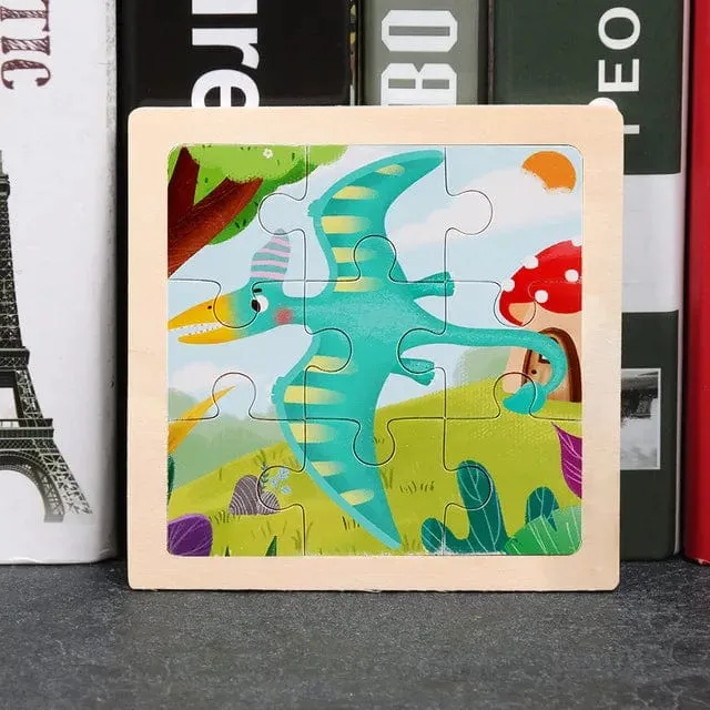 11X11 CM Kinder Holzpuzzle Cartoon Tier Verkehr Tangram Holz Puzzle Spielzeug Pädagogisches Puzzle Spielzeug für Kinder Geschenke