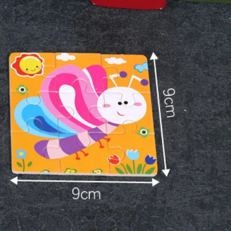 9 Stücke Montessori Holz Kind Spielzeug 3D Kinder Bildungsmaterialien Cartoon Dinosaurier Transport Puzzles Lernspielzeug