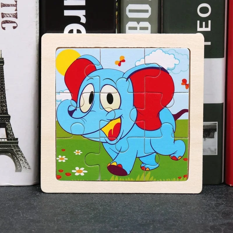 9 Stücke Montessori Holz Kind Spielzeug 3D Kinder Bildungsmaterialien Cartoon Dinosaurier Transport Puzzles Lernspielzeug
