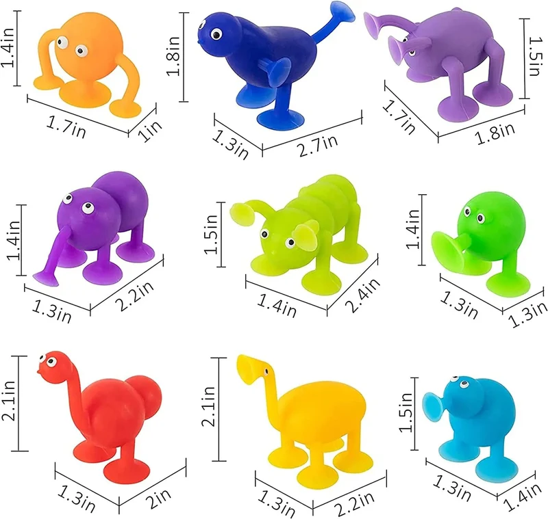 Weiches Silikon-Bausteinspielzeug, Tierform, Saugspielzeug für Kinder, Stressabbau, interaktives Eltern-Kind-Spiel, Saugnapf, Badespielzeug