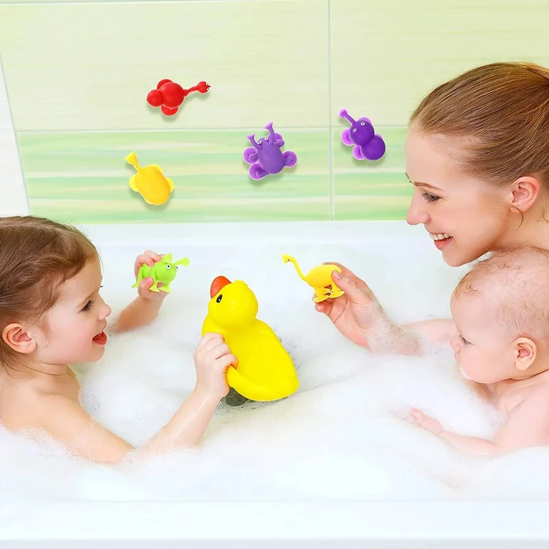 Weiches Silikon-Bausteinspielzeug, Tierform, Saugspielzeug für Kinder, Stressabbau, interaktives Eltern-Kind-Spiel, Saugnapf, Badespielzeug