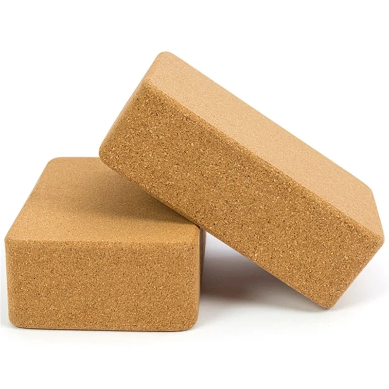 3PCS Yoga Block Kork Sport Home Gym Übung Holz Ziegel Weiche Hohe Dichte für Indoor Workout Fitness