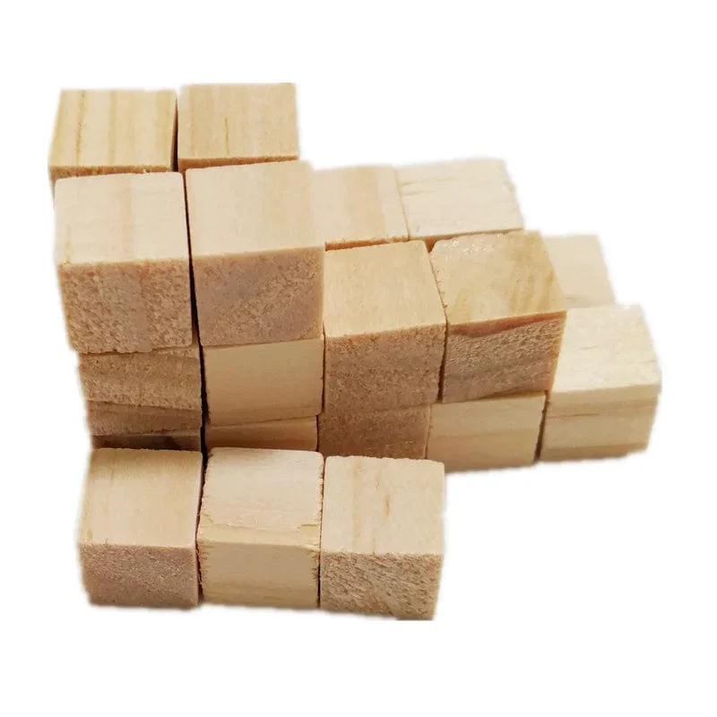50 Stück 10 mm große, unlackierte Holzwürfel, quadratische Holzblöcke, Ornamente zum Basteln, Alphabetblöcke, Zahlenwürfel oder zum Herstellen von Puzzles
