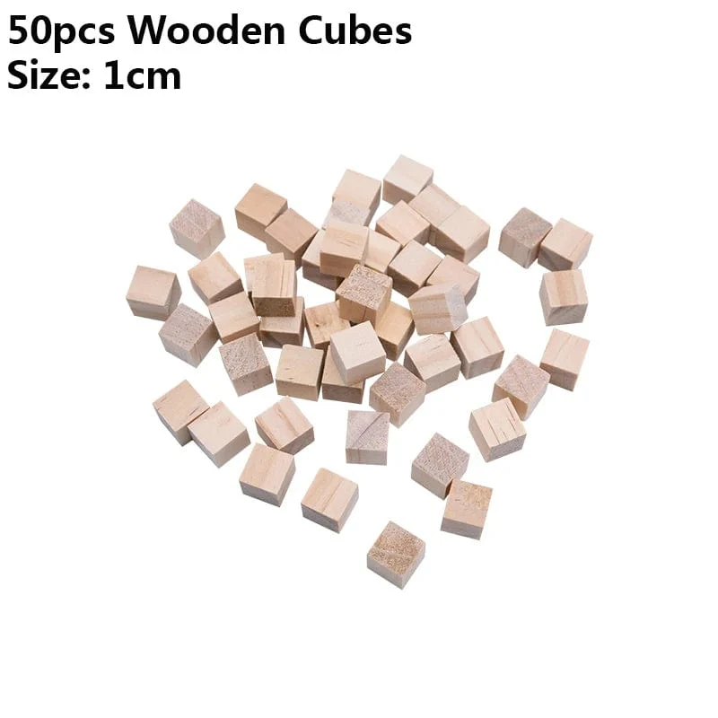 Unfertige leere Mini-Quadratblöcke aus Holz zum Selbermachen, 1/1.5/2/2.5 cm, massive Holzwürfel für Holzarbeiten, Basteln, Kinderspielzeug, Puzzle-Herstellungsmaterial