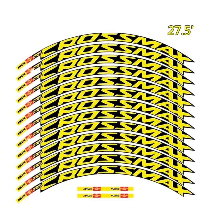 MAVIC CROSSMAX SL PRO MTB-Radaufkleber, Breite 18 mm, PRO-Fahrrad-Radaufkleber, Fahrradaufkleber für zwei Räder, MTB-Felgenaufkleber