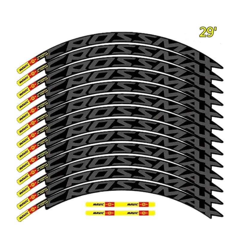 MAVIC CROSSMAX SL PRO MTB-Radaufkleber, Breite 18 mm, PRO-Fahrrad-Radaufkleber, Fahrradaufkleber für zwei Räder, MTB-Felgenaufkleber