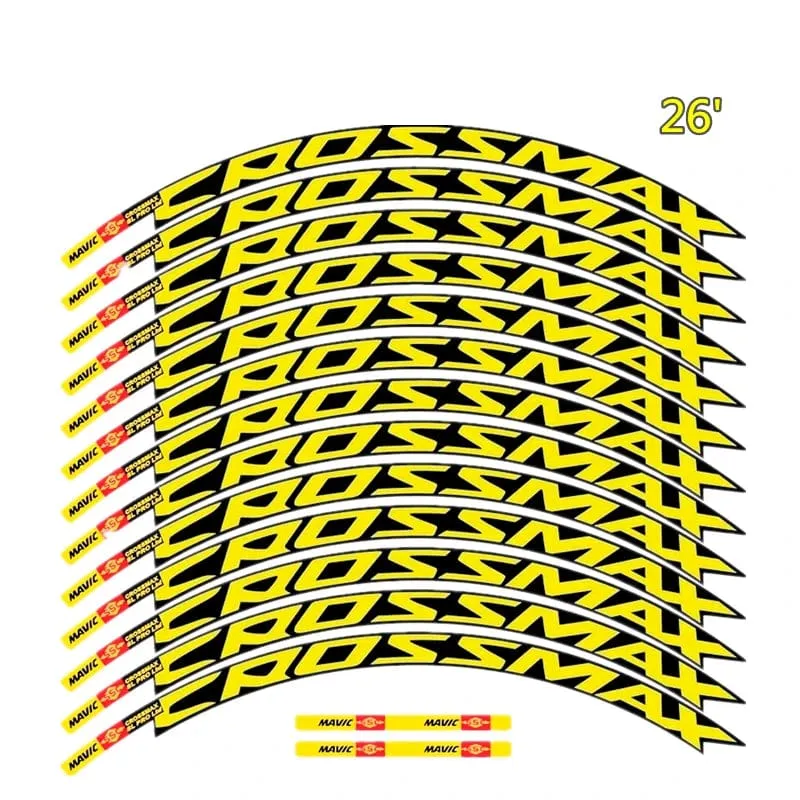 MAVIC CROSSMAX SL PRO MTB-Radaufkleber, Breite 18 mm, PRO-Fahrrad-Radaufkleber, Fahrradaufkleber für zwei Räder, MTB-Felgenaufkleber
