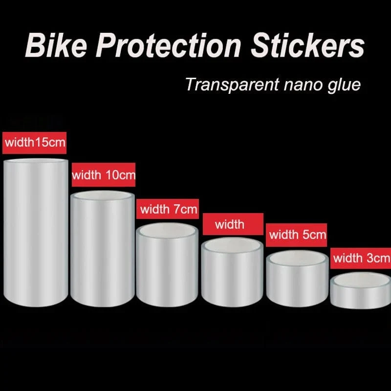 Transparente Fahrradaufkleber, 3 m, 5 m, 10 m, Fahrradrahmenschutz, Fahrradband, unsichtbar, kratzfest, Reitdekoration