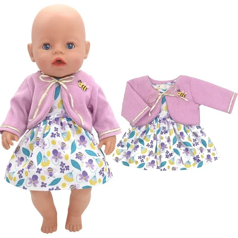 Puppenzubehör zum Ausgehen, Tragetasche, Puppenzubehör für 43 cm große Baby-Neugeborenen-Puppe, Mädchen, für 18-Zoll-Tasche, Puppenkleidung