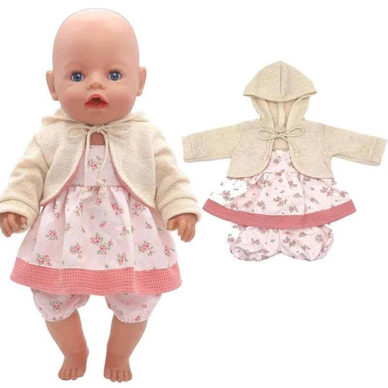 Puppenzubehör zum Ausgehen, Tragetasche, Puppenzubehör für 43 cm große Baby-Neugeborenen-Puppe, Mädchen, für 18-Zoll-Tasche, Puppenkleidung