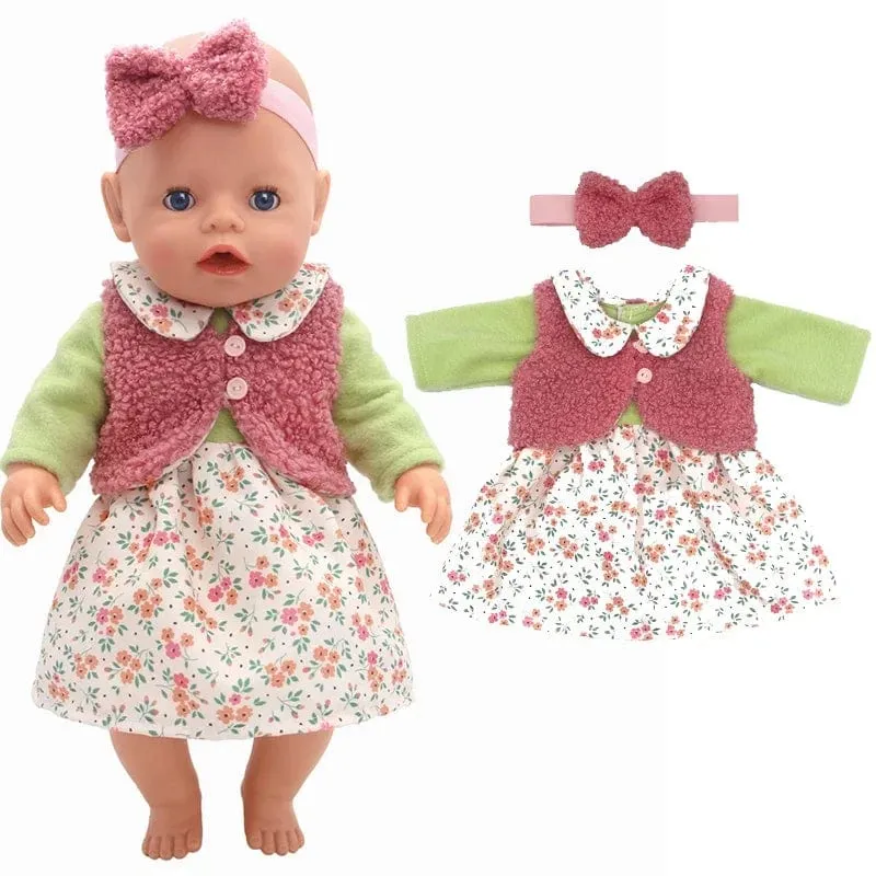 Puppenzubehör zum Ausgehen, Tragetasche, Puppenzubehör für 43 cm große Baby-Neugeborenen-Puppe, Mädchen, für 18-Zoll-Tasche, Puppenkleidung