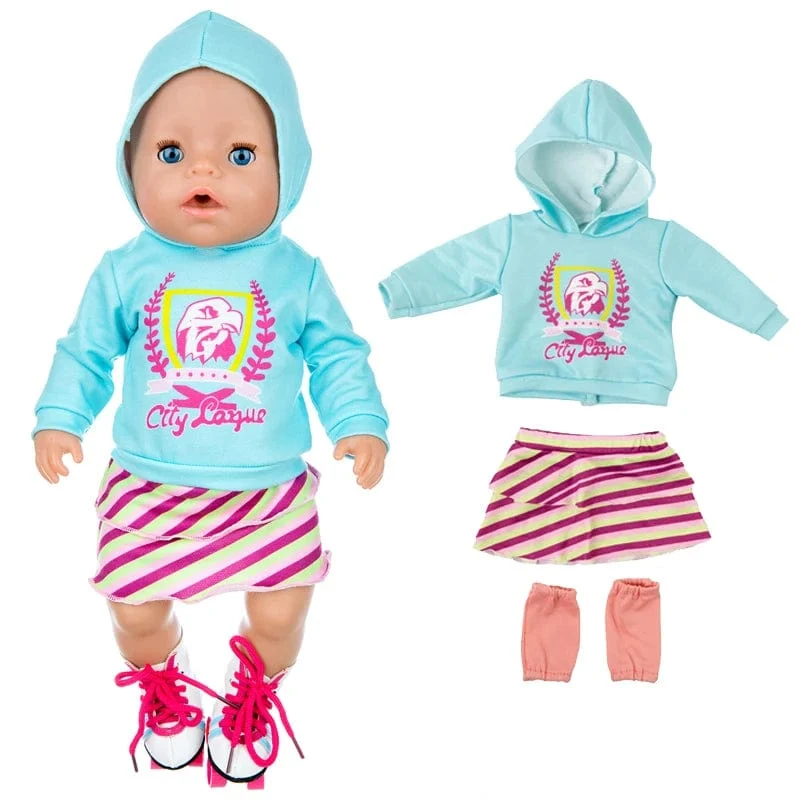 Puppenzubehör zum Ausgehen, Tragetasche, Puppenzubehör für 43 cm große Baby-Neugeborenen-Puppe, Mädchen, für 18-Zoll-Tasche, Puppenkleidung