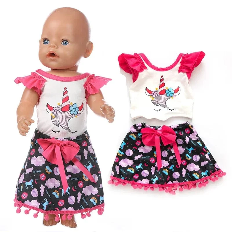 Puppenzubehör zum Ausgehen, Tragetasche, Puppenzubehör für 43 cm große Baby-Neugeborenen-Puppe, Mädchen, für 18-Zoll-Tasche, Puppenkleidung