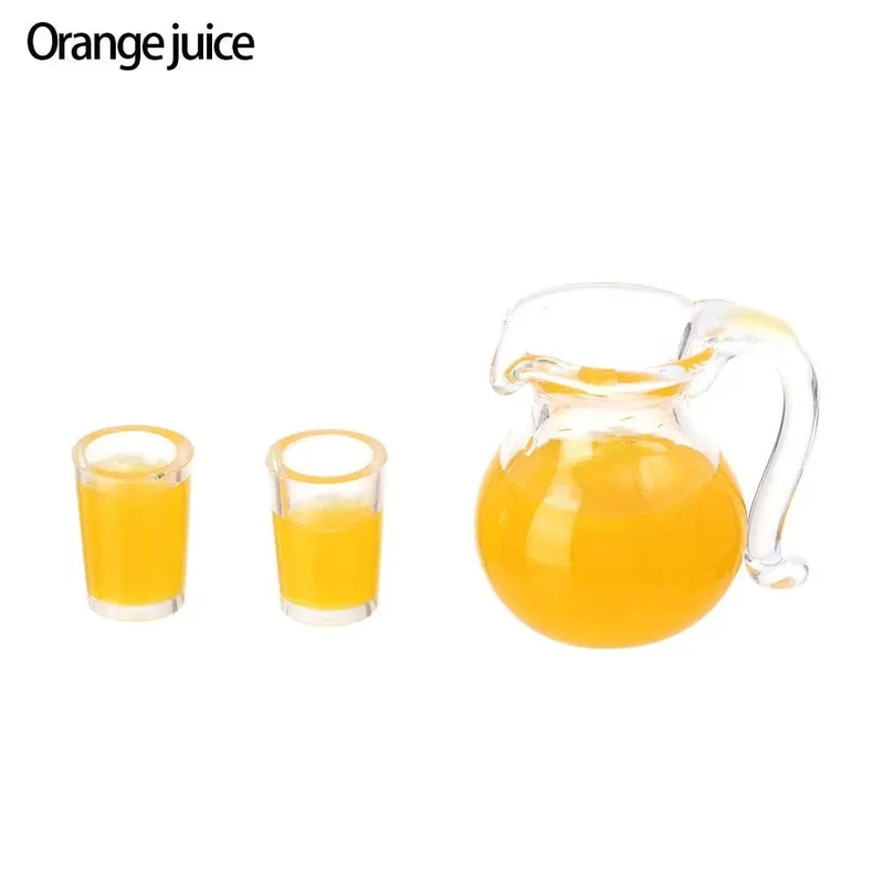 Simulations-Miniatur-Trinkmodell im Maßstab 1:12, Getränkekrug, Tasse, Kaffee, Milch, Zitrone, Wasser, Orangensaft, Puppenzubehör