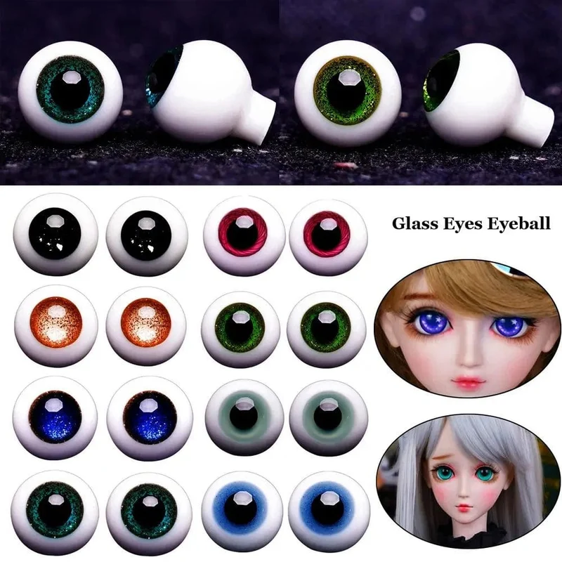 1 paar 6/8/10/12/14mm Glas Augen Augapfel Für BJD Puppe Blau Schwarz Sicherheit tier Spielzeug Augen DIY Puppe Machen Handwerk Spielzeug Zubehör