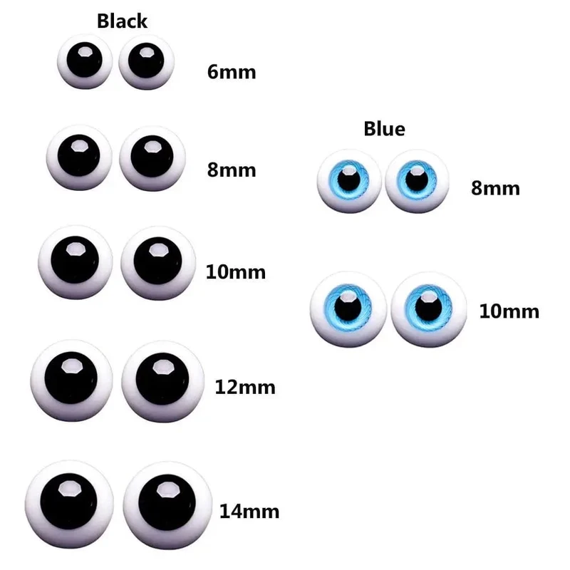 1 paar 6/8/10/12/14mm Glas Augen Augapfel Für BJD Puppe Blau Schwarz Sicherheit tier Spielzeug Augen DIY Puppe Machen Handwerk Spielzeug Zubehör