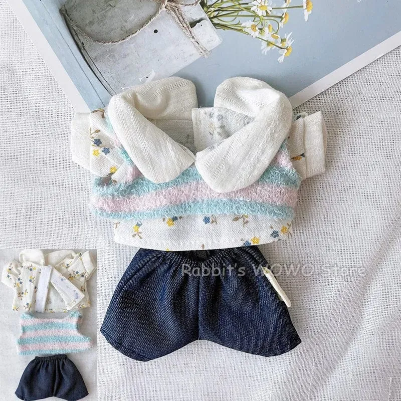 Puppenkleidung für 20 cm große Idolpuppen Zubehör Plüschpuppenkleidung Pullover Stofftierpuppen Outfit für Korea Kpop EXO Puppen