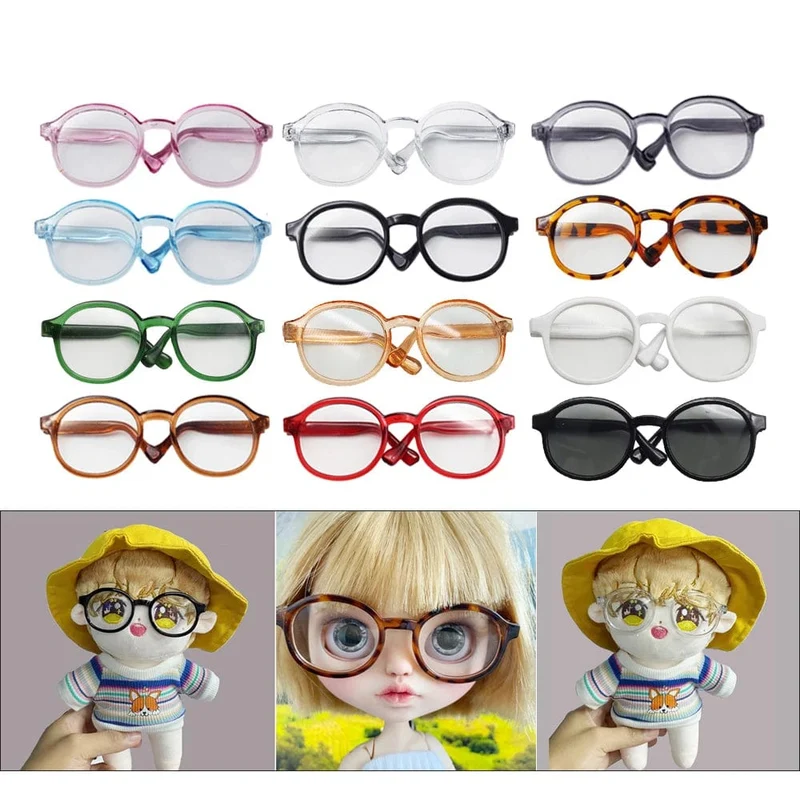 4.5 cm 6.5 cm 9 cm transparente Kunststoffbrille für 1/8 1/6 1/3 1/4 Bjd, Labubu, MSD SD, Plüsch EXO Doll Sonnenbrille Kostenloser Versand