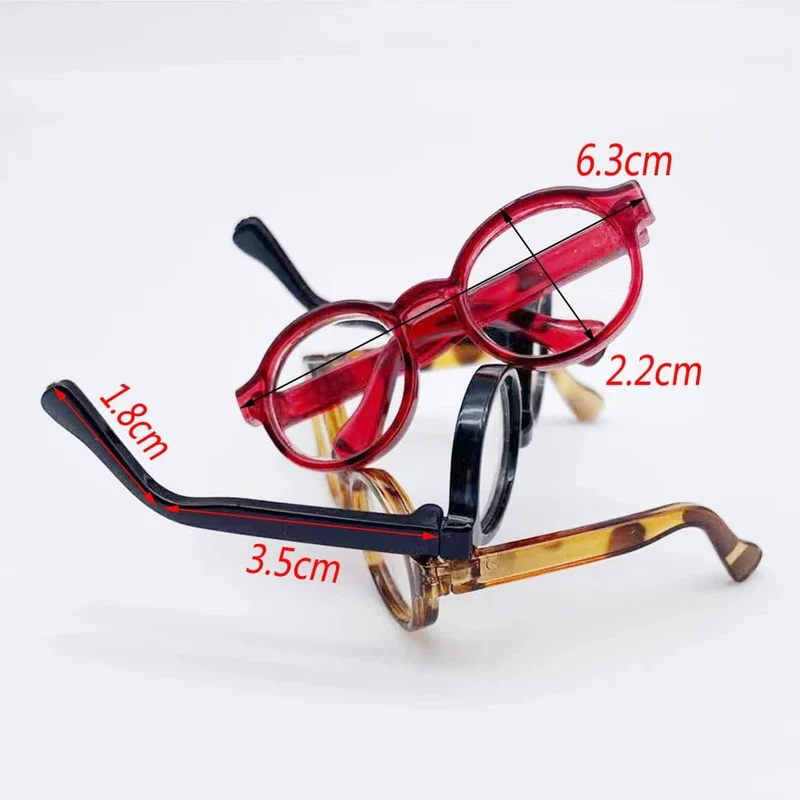 4.5 cm 6.5 cm 9 cm transparente Kunststoffbrille für 1/8 1/6 1/3 1/4 Bjd, Labubu, MSD SD, Plüsch EXO Doll Sonnenbrille Kostenloser Versand