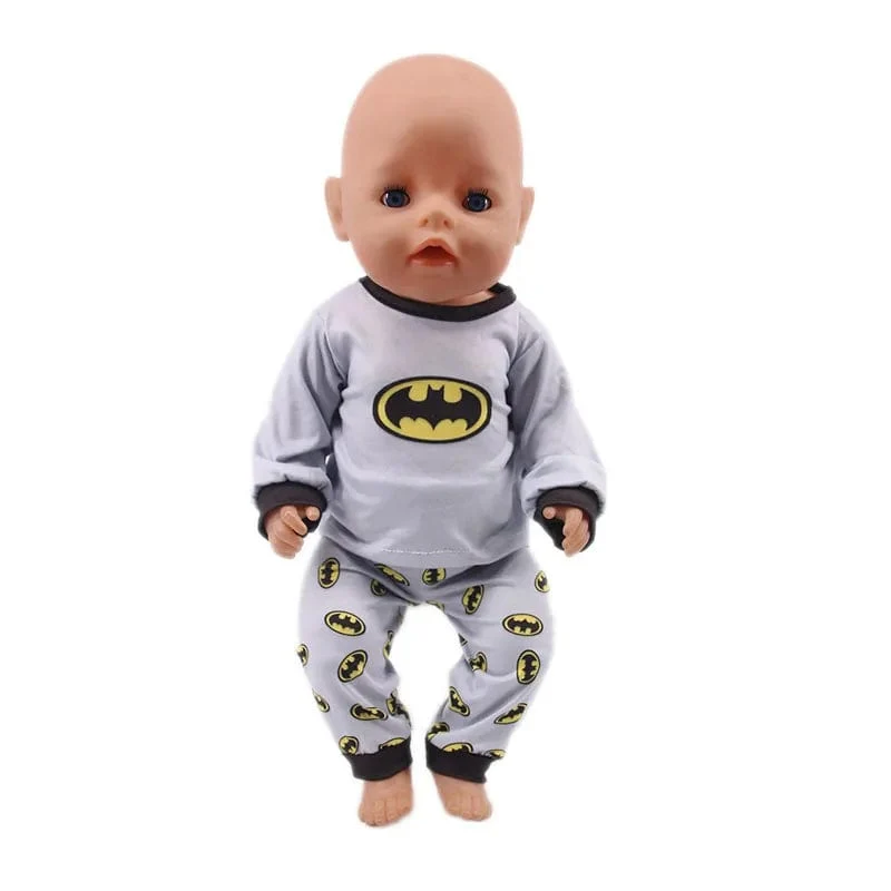 2 Stück/Set = Hemden + Hosen, Puppenkleidungszubehör für 43-cm-Artikel und 18-Zoll-amerikanische Puppenmädchenspielzeuge und unsere Generation