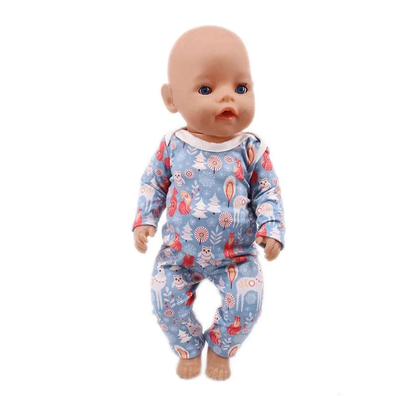 2 Stück/Set = Hemden + Hosen, Puppenkleidungszubehör für 43-cm-Artikel und 18-Zoll-amerikanische Puppenmädchenspielzeuge und unsere Generation