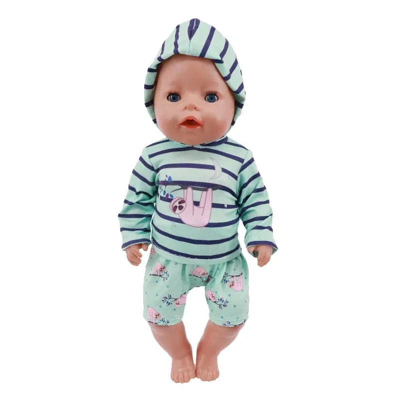 2 Stück/Set = Hemden + Hosen, Puppenkleidungszubehör für 43-cm-Artikel und 18-Zoll-amerikanische Puppenmädchenspielzeuge und unsere Generation