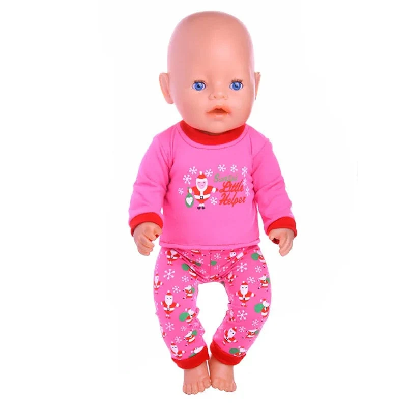 2 Stück/Set = Hemden + Hosen, Puppenkleidungszubehör für 43-cm-Artikel und 18-Zoll-amerikanische Puppenmädchenspielzeuge und unsere Generation