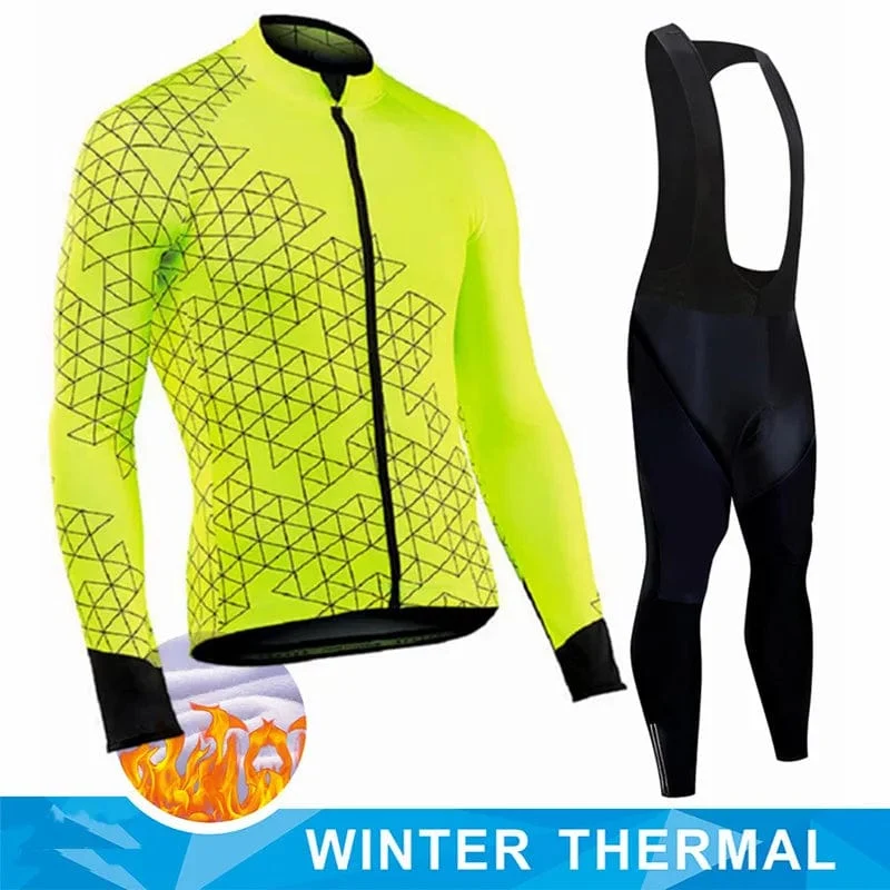 Winter Thermal Fleece Radfahren Jersey Herren MTB Kleidung Mann 2023 Bluse Uniform Fahrrad Kleidung Komplettes Tricuta Bib Maillot Set