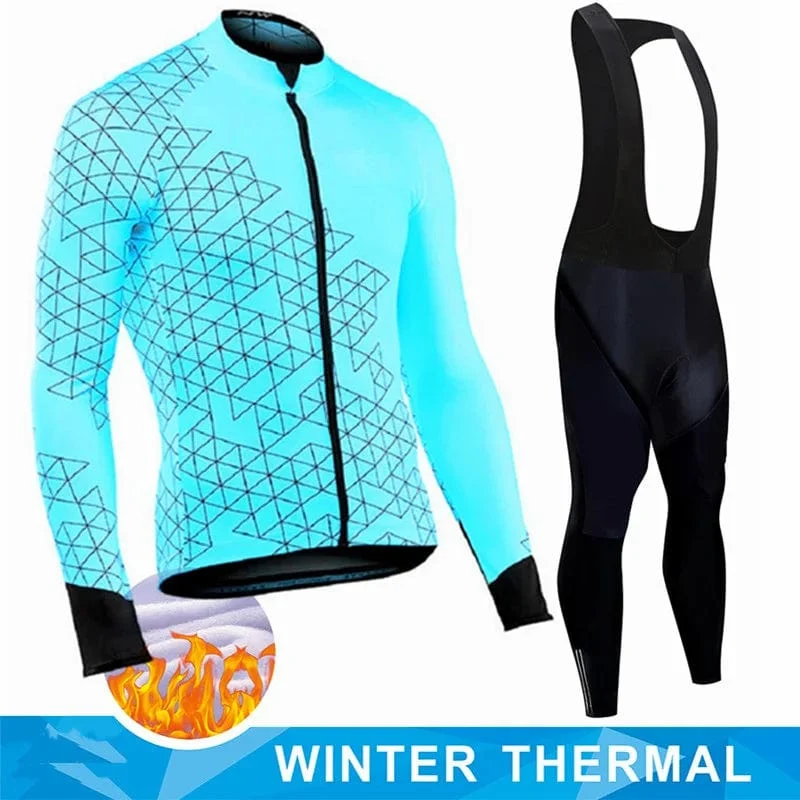 Winter Thermal Fleece Radfahren Jersey Herren MTB Kleidung Mann 2023 Bluse Uniform Fahrrad Kleidung Komplettes Tricuta Bib Maillot Set
