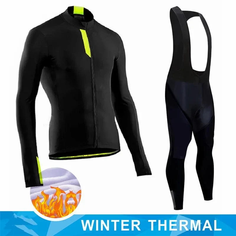 Winter Thermal Fleece Radfahren Jersey Herren MTB Kleidung Mann 2023 Bluse Uniform Fahrrad Kleidung Komplettes Tricuta Bib Maillot Set