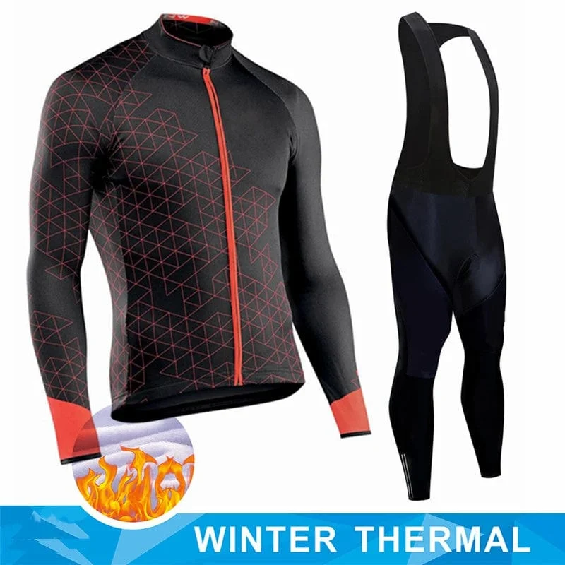 Winter Thermal Fleece Radfahren Jersey Herren MTB Kleidung Mann 2023 Bluse Uniform Fahrrad Kleidung Komplettes Tricuta Bib Maillot Set