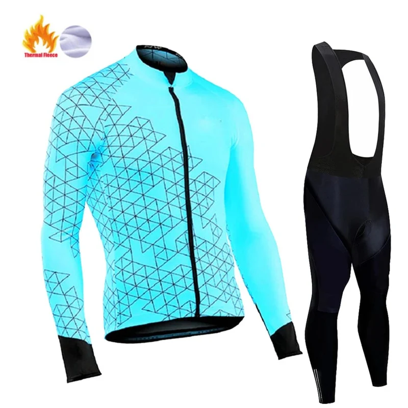 Winter Thermal Fleece Radfahren Jersey Herren MTB Kleidung Mann 2023 Bluse Uniform Fahrrad Kleidung Komplettes Tricuta Bib Maillot Set