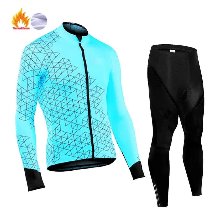 Winter Thermal Fleece Radfahren Jersey Herren MTB Kleidung Mann 2023 Bluse Uniform Fahrrad Kleidung Komplettes Tricuta Bib Maillot Set
