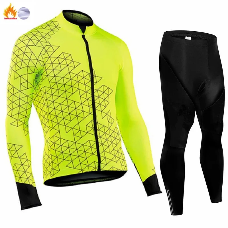 Winter Thermal Fleece Radfahren Jersey Herren MTB Kleidung Mann 2023 Bluse Uniform Fahrrad Kleidung Komplettes Tricuta Bib Maillot Set