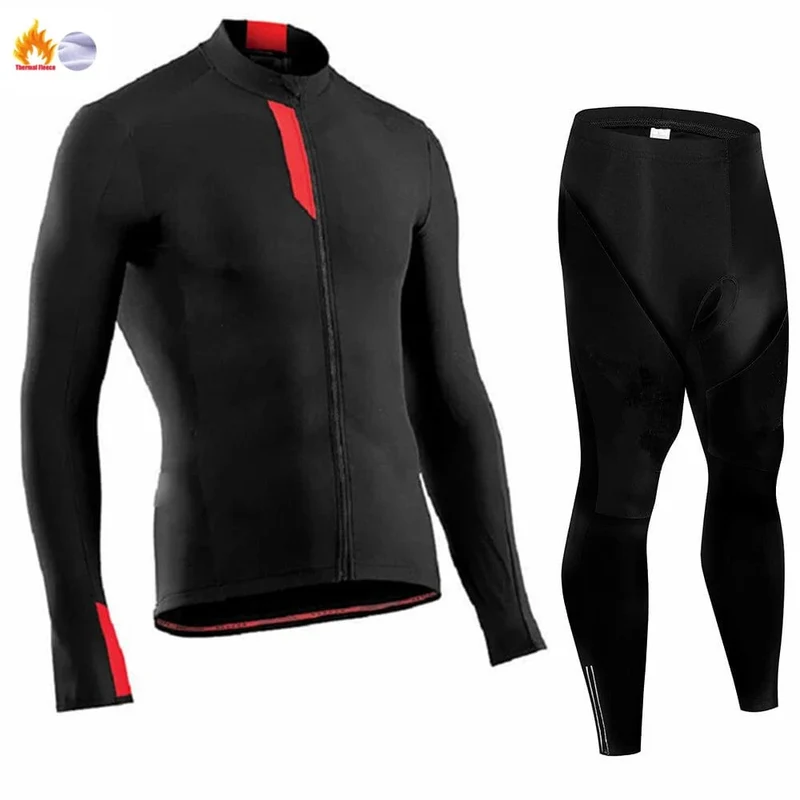 Winter Thermal Fleece Radfahren Jersey Herren MTB Kleidung Mann 2023 Bluse Uniform Fahrrad Kleidung Komplettes Tricuta Bib Maillot Set